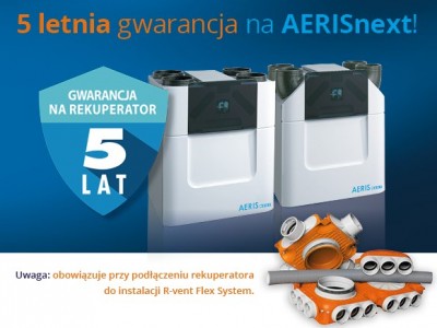    Przedłużona gwarancję na rekuperator AERISnext!