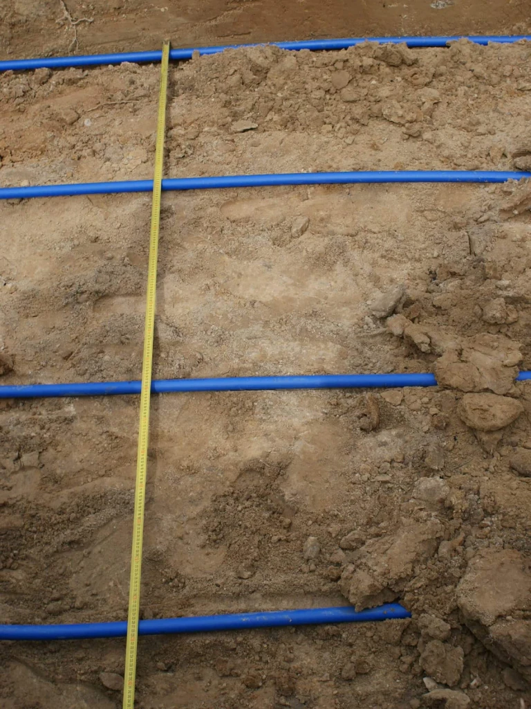 Ułożona instalacja gruntowego wymiennika ciepła